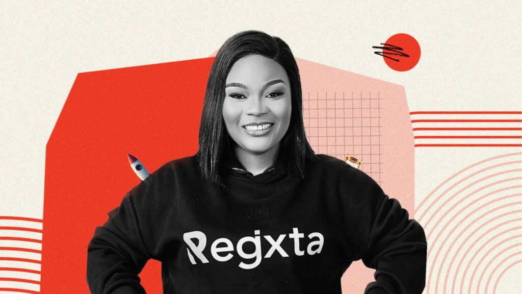 Regxta: The Nigerian App That Digitised the Kolo – Day 1 to 1000 Story (2025) "Regxta founder Ijeoma Okeke with digital kolo – Nigerian savings app 2025"